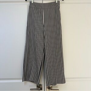 Express Black and White Striped Wide Leg Dress Pants